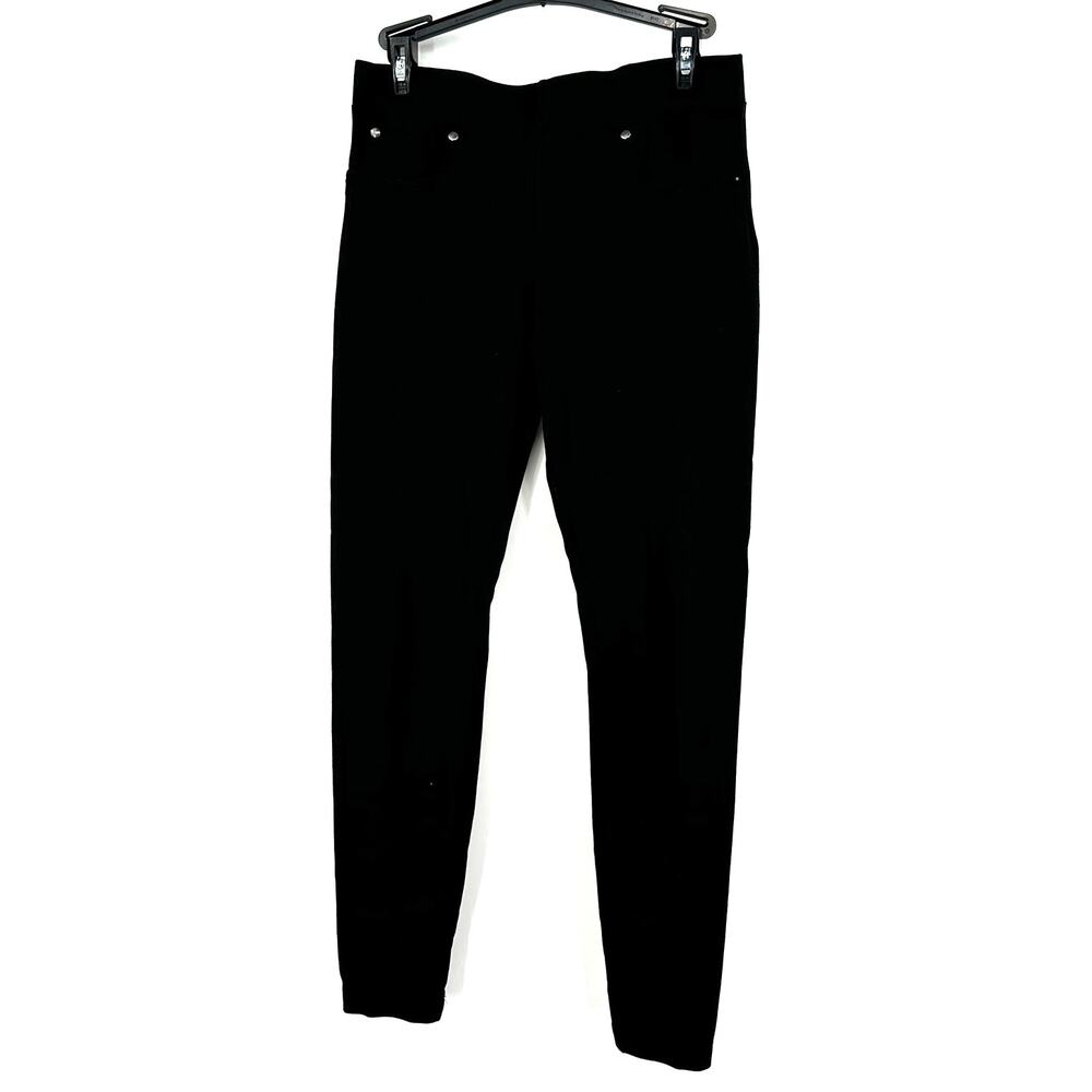 Trina Turk Size 4 Pants Black Stretch Jegging Denim Skinny Pull On Casual‎ Basic